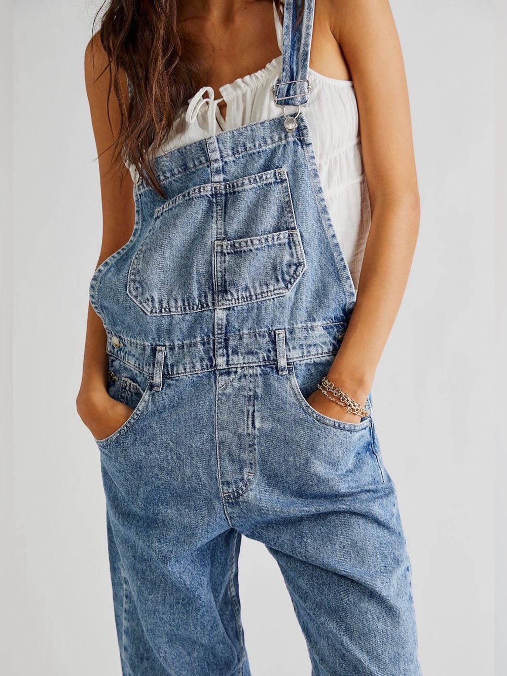 We The Free Ziggy Light Blue Denim Overalls
